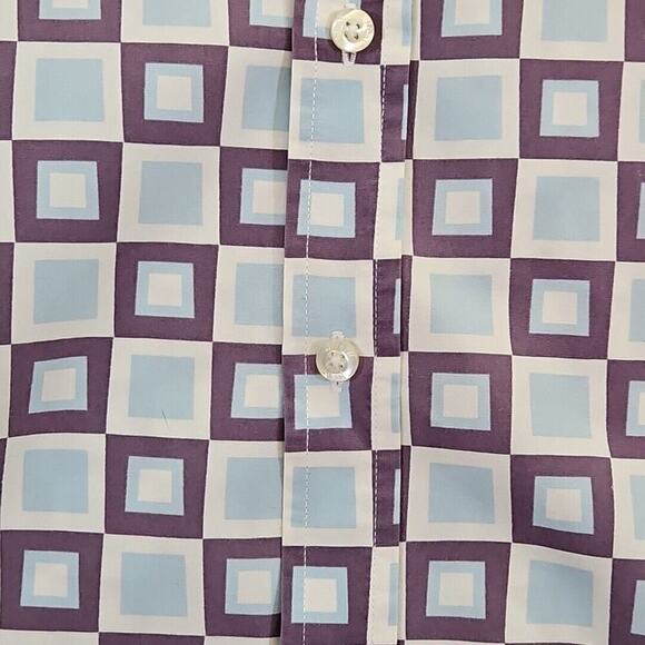 Roar Poplin Douce Button-Down Shirt Men's Size Small Long Sleeve Retro Geometric - Picture 9 of 16